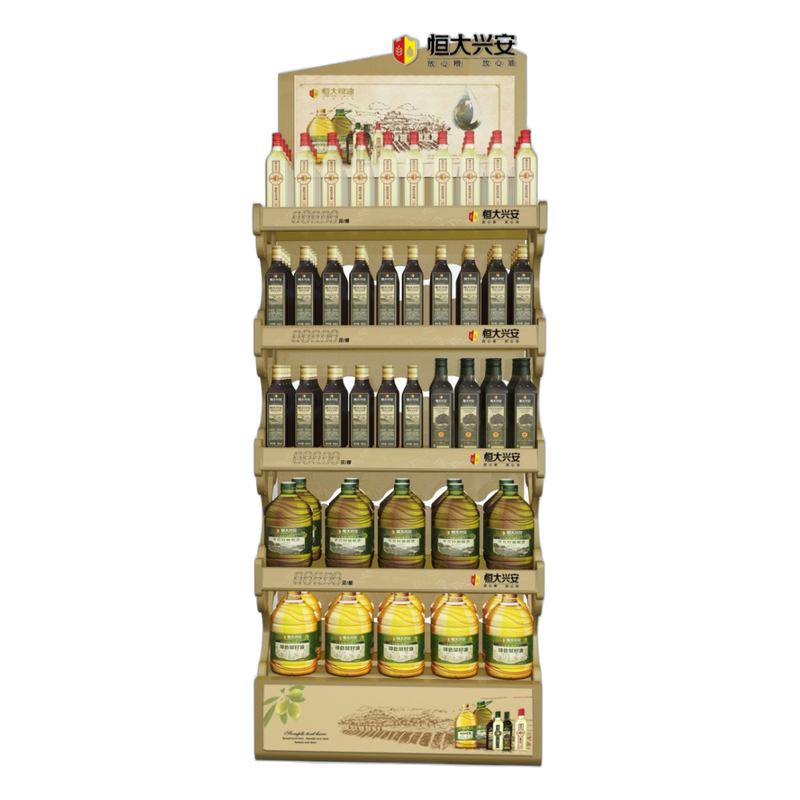 Beige Beverage Shelf Display